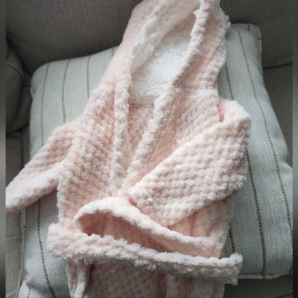 Cozy Pink Hooded Baby Robe